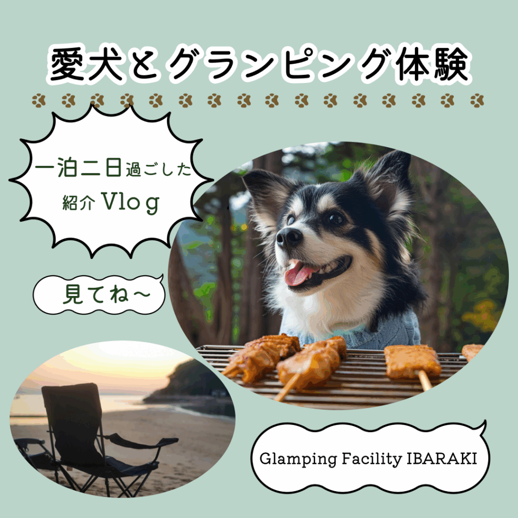 愛犬tのグランピング体験Vlog動画です。